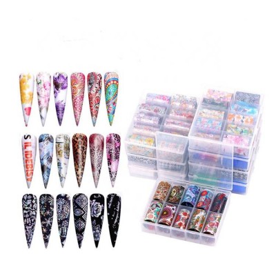 2021 Nails Gel Sticker Tibetan Colorful Laser Transfer Paper Nail Accessories Art Sticker